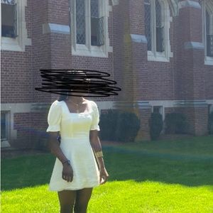 Reformation Evianna Linen Mini Dress in white